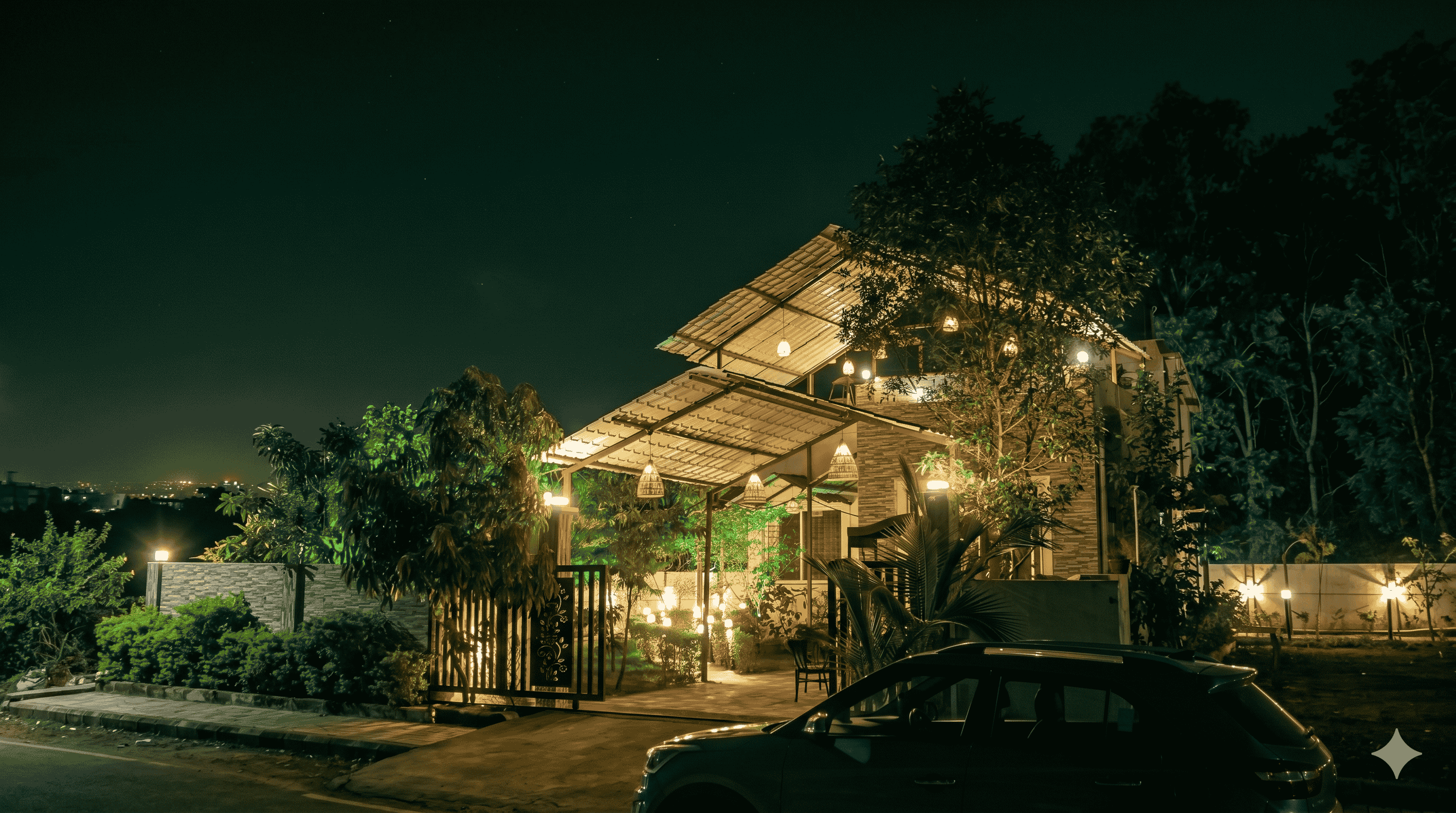 Villa Entrance Night